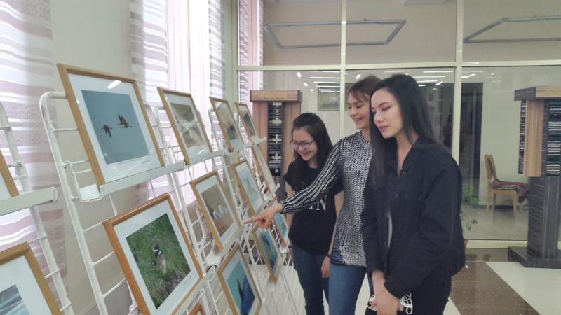 Учащиеся 10 А класса посетили выставку, посвящённую Международному Дню птиц, в Павлодарской областной библиотеке им. С. Торайгырова