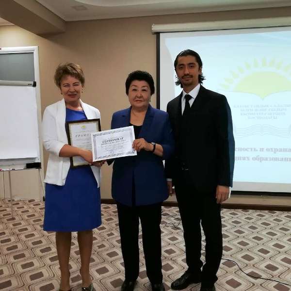 Победа  в  республиканском  конкурсе  «Лучший технический инспектор по охране труда Казахстанского отраслевого профсоюза работников образования и науки»