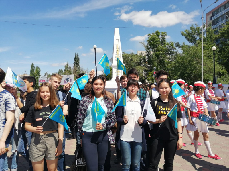 Today, pupils of 10th grades took part in the event dedicated to the Day of state symbols of the Republic of Kazakhstan.