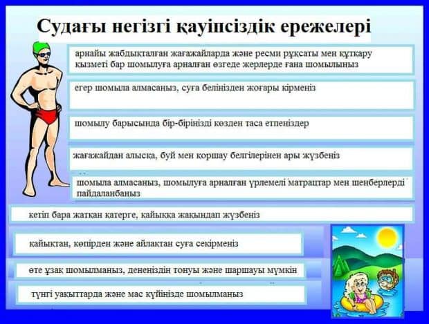 Судағы негізгі қауіпсіздік ережелері