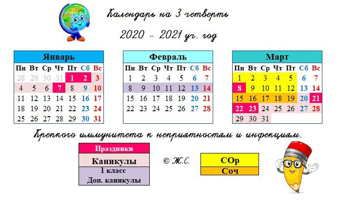 III тоқсан күнтізбесі