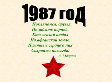 Ауғанстанда қаза тапқан павлодарлық интернационалистерді еске алу. 1987 жыл