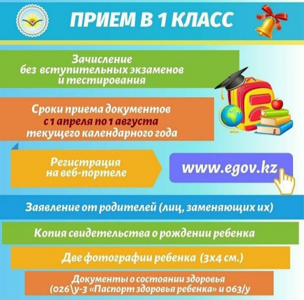 www.egov.kz порталы арқылы мектепке қабылдау алгоритмі