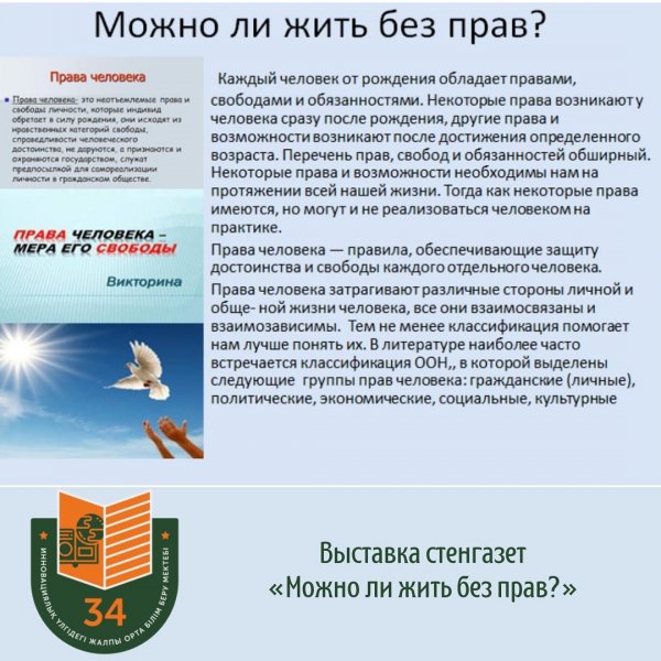 Выставка стенгазет на тему «Можно ли жить без прав?»