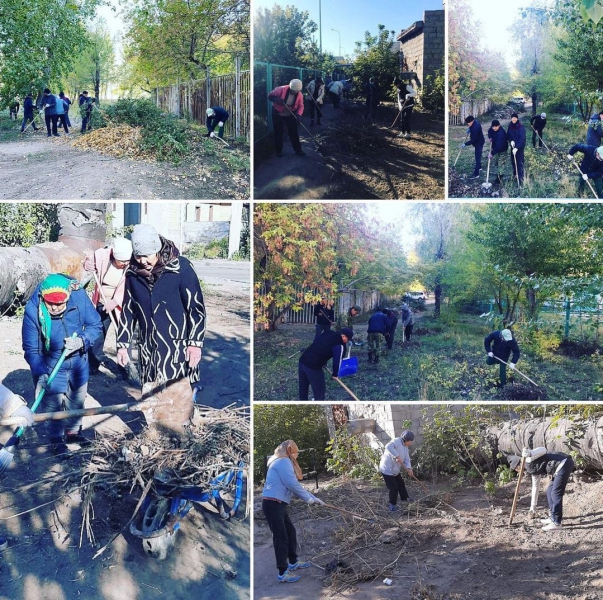 Бүгін мектеп алаңында сенбілік өтті.