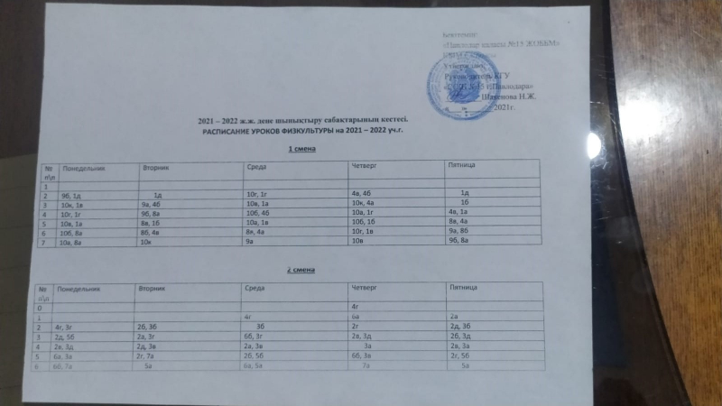 График занятости спортивного зала в КГУ 