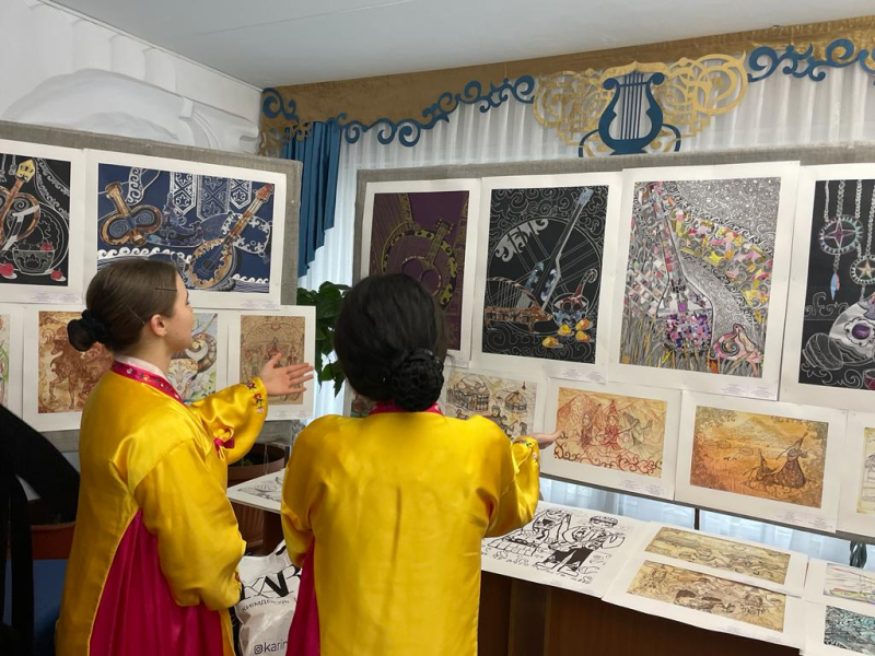 Выставка учащихся детской художественной школы «Дала  әуені/ Музыка степи»