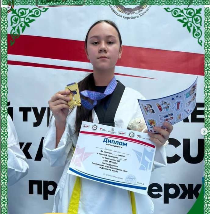 Искакова Самира, ученица 8 «А» класса, приняла участие в Открытом Турнире от клуба «Арлан». Достойно заняла 1 место. Поздравляем Самиру!