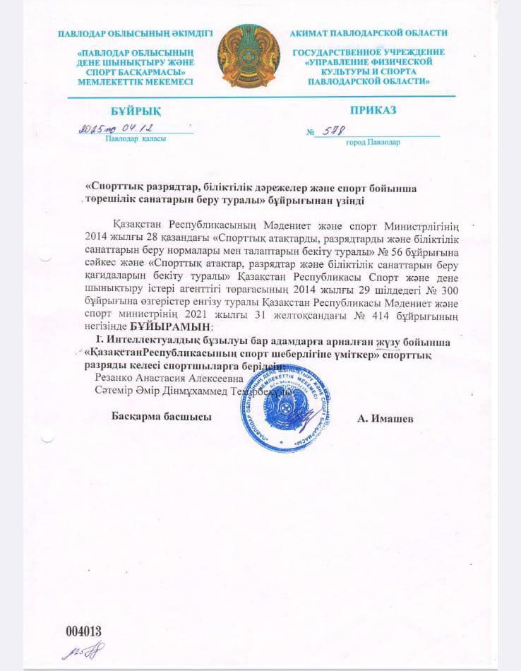 Поздравляем Резанко Анастасию!!!