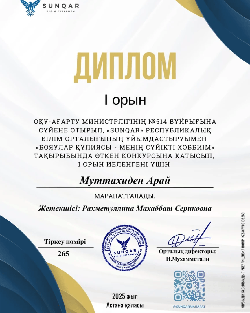 Поздравляем Муттахиден Арай