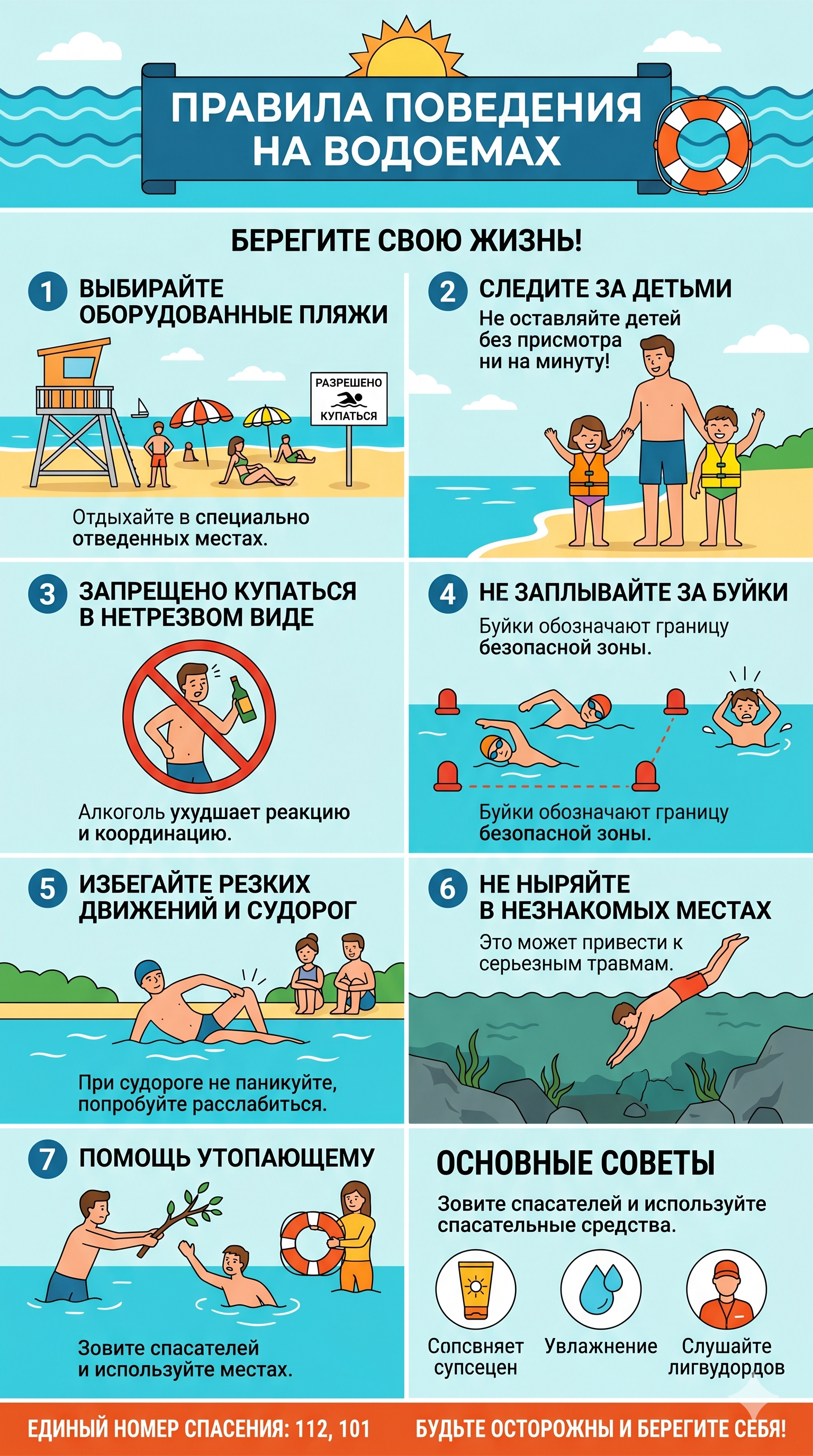 Правила поведения на водоемах