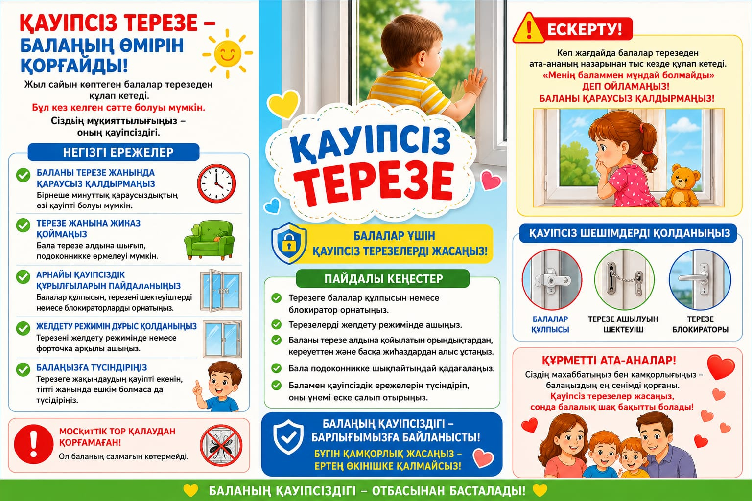 «Біз қауіпсіздікті қолдаймыз, біз балаларды қолдаймыз!»