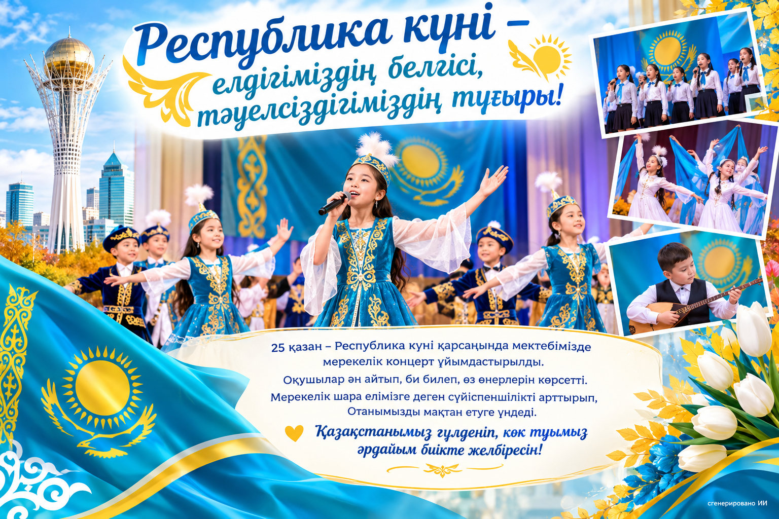 Республика күні – елдігіміздің белгісі, тәуелсіздігіміздің тұғыры!